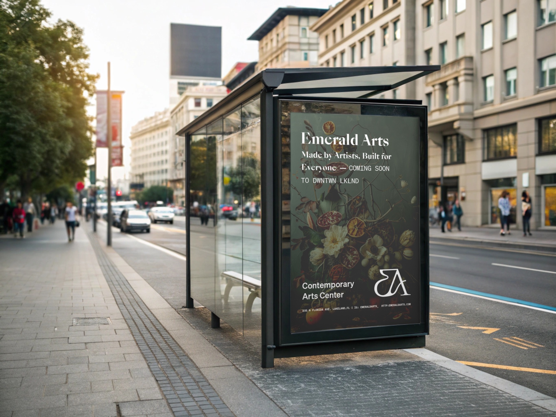 Emerald Arts bus shelter poster
