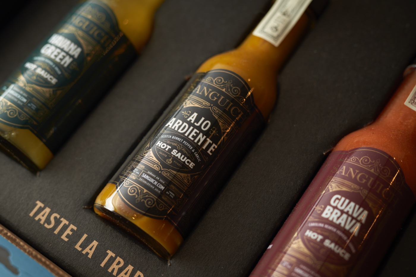 Sanguich de Miami hot sauce bottles